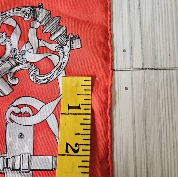 Hermès Ferronnerie Petit Carre 45 Scarf in Red and Gray - Picture 14 of 16